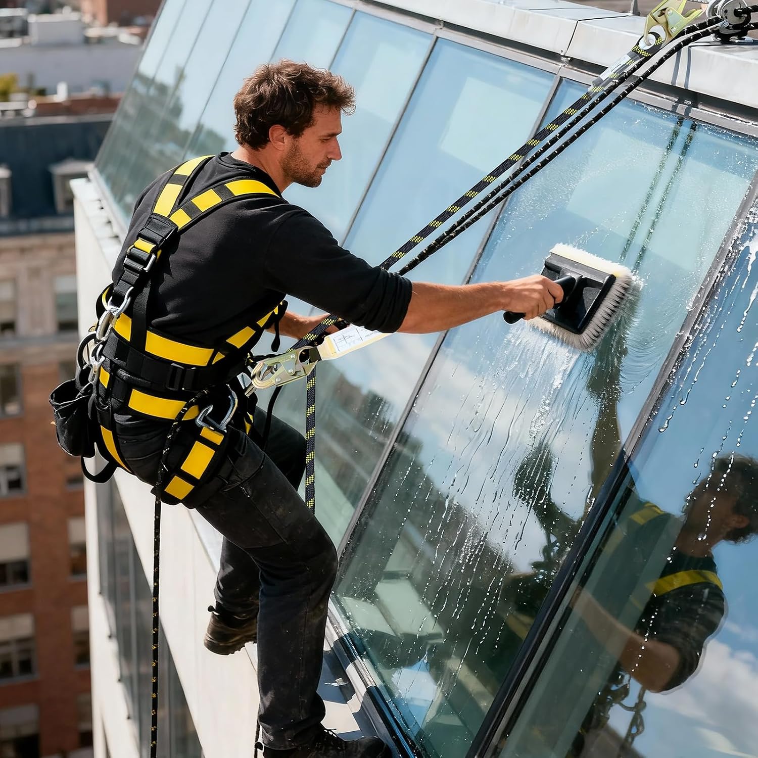 100FT Rope Harness Safety Lanyard, Roofing Fall Protection Rope