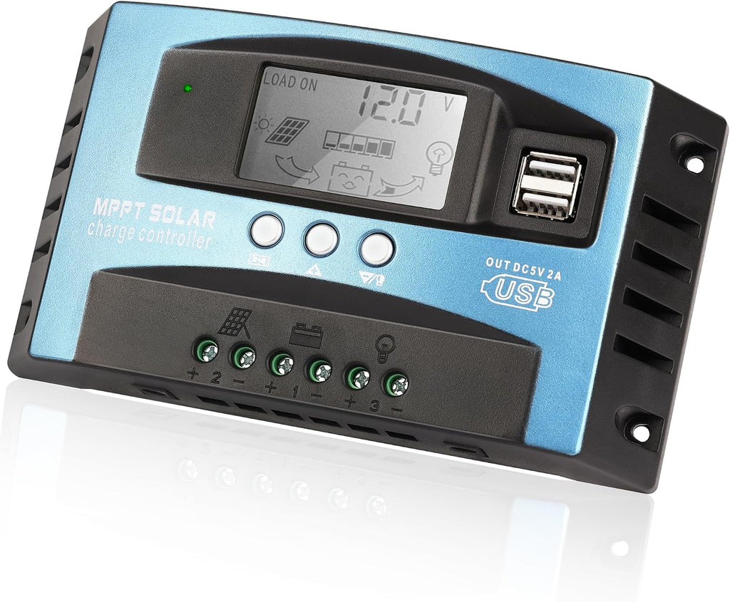 30A MPPT Solar Charge Controller for Lead-Acid/Lithium-Ion/Lithium Iron Phosphate Battery 12V/24V Auto Intelligent
