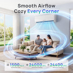 24000BTU Mini Split AC/Heating System, 19SEER2 230V Energy Efficient Mini Split Air Conditioner with Heat Pump, Cools