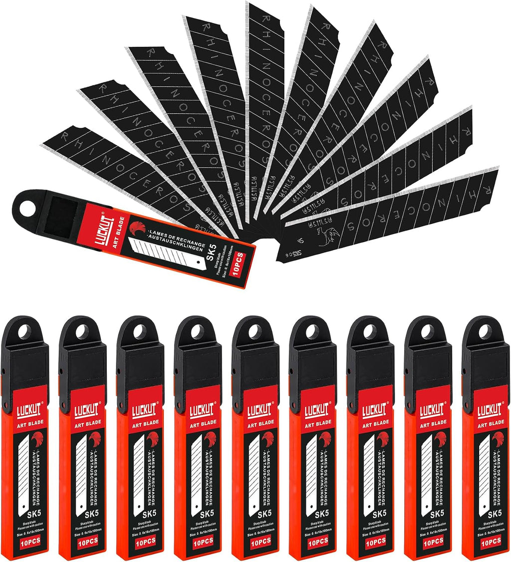 18mm Snap Off Blades SK5 Utility Knife Retractable Blades, Box Cutter, 30 Piece
