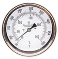 Bimetal Thermometer, 5" Face, 2-1/2" Stem, 50-500°F