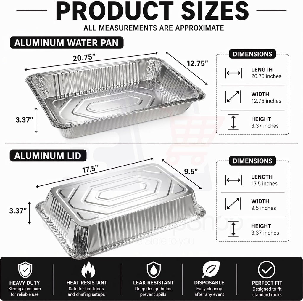Chafing Dish Buffet Set Disposable | Buffet Servers and Warmers, Buffet Serving Kit | Includes Chafing Fuel, Wire