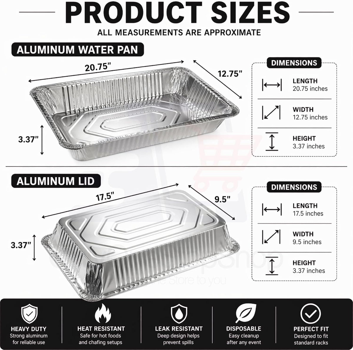 Chafing Dish Buffet Set Disposable | Buffet Servers and Warmers, Buffet Serving Kit | Includes Chafing Fuel, Wire