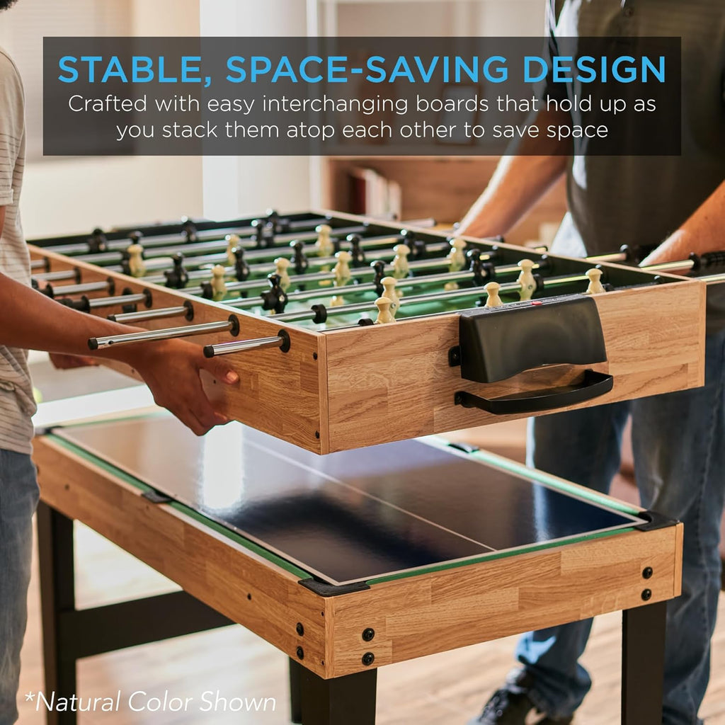 2x4ft Combo Game Table Set for Home, Game Room, Friends & Family w/Hockey, Foosball, Pool, Shuffleboard, Ping Pong