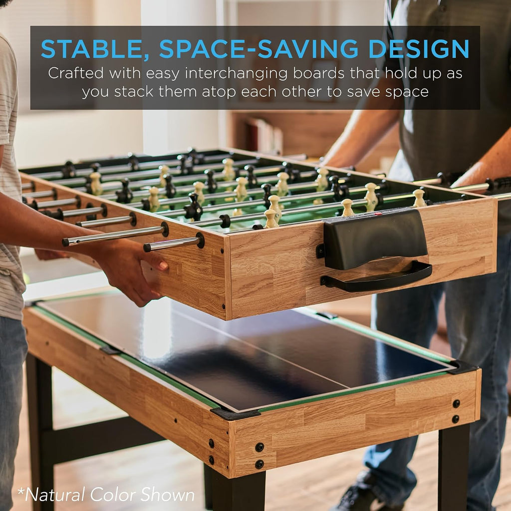 2x4ft Combo Game Table Set for Home, Game Room, Friends & Family w/Hockey, Foosball, Pool, Shuffleboard, Ping Pong