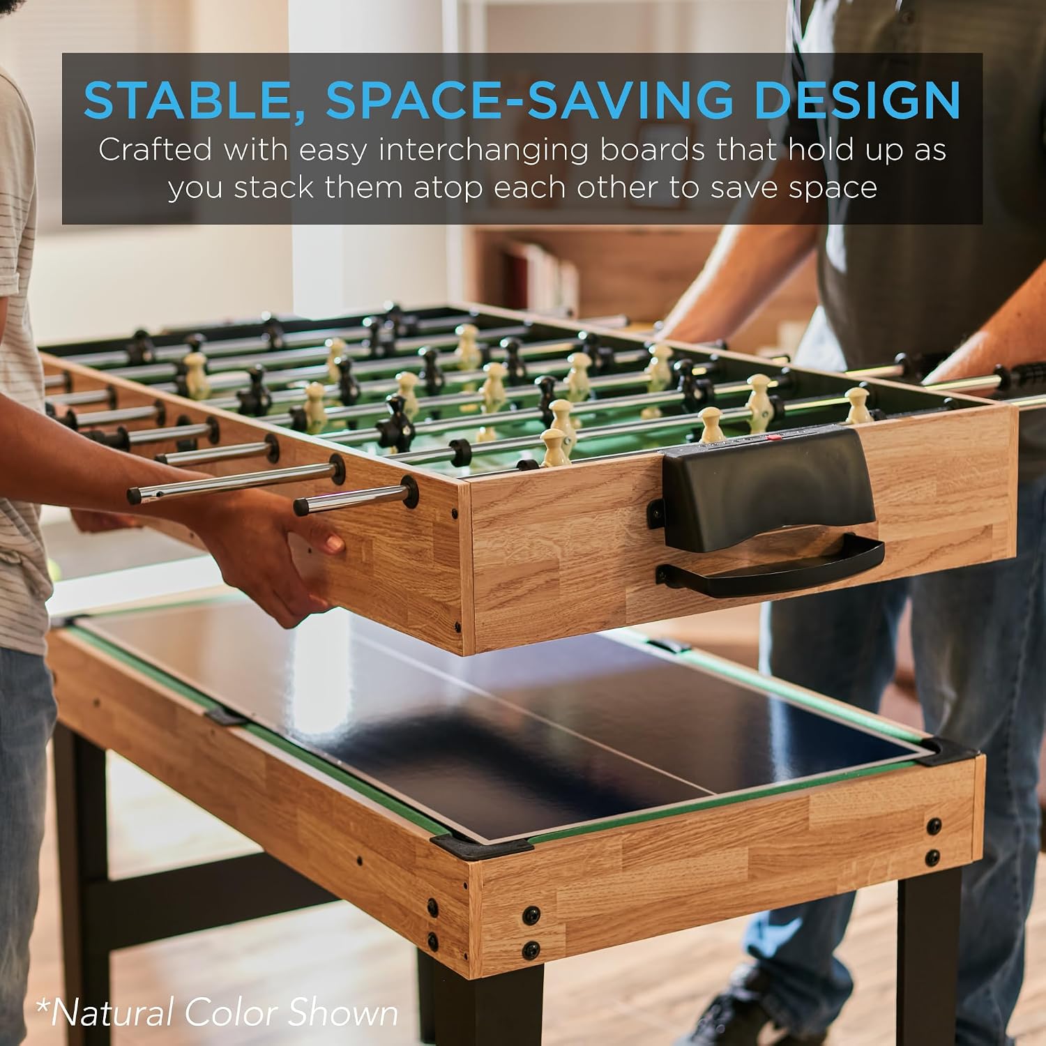 2x4ft Combo Game Table Set for Home, Game Room, Friends & Family w/Hockey, Foosball, Pool, Shuffleboard, Ping Pong