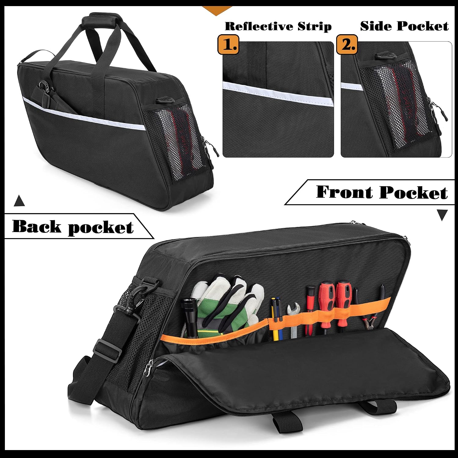 Motorcycle Saddlebag Liners Bag, Travel Saddlebag Organizer | Compatible with Harley Davidson 1993-2022 Touring Road