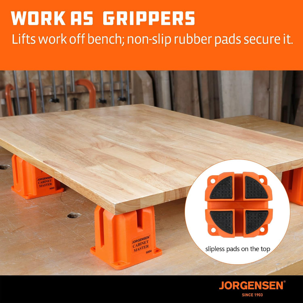 3-in-1 Support Block, Cabinet Master Parallel Clamp Accessory | Woodworking Bench Dog, Riser Block, Anti-Slip Pad