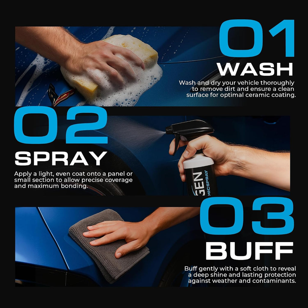 Ceramic Spray Silicon Dioxide, Easy to Apply Ceramic Coating Spray for Cars, 8 oz | Professional-Grade Protective