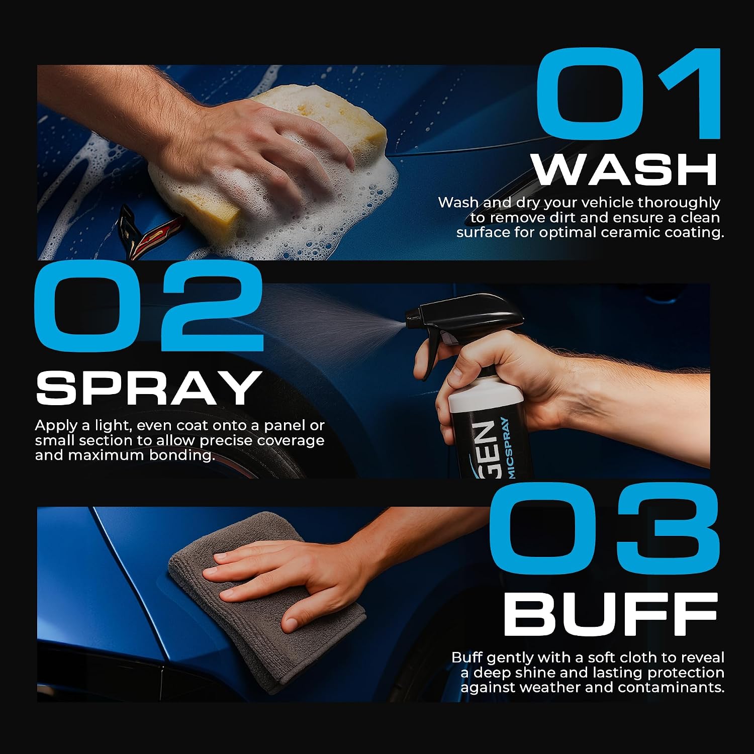 Ceramic Spray Silicon Dioxide, Easy to Apply Ceramic Coating Spray for Cars, 8 oz | Professional-Grade Protective