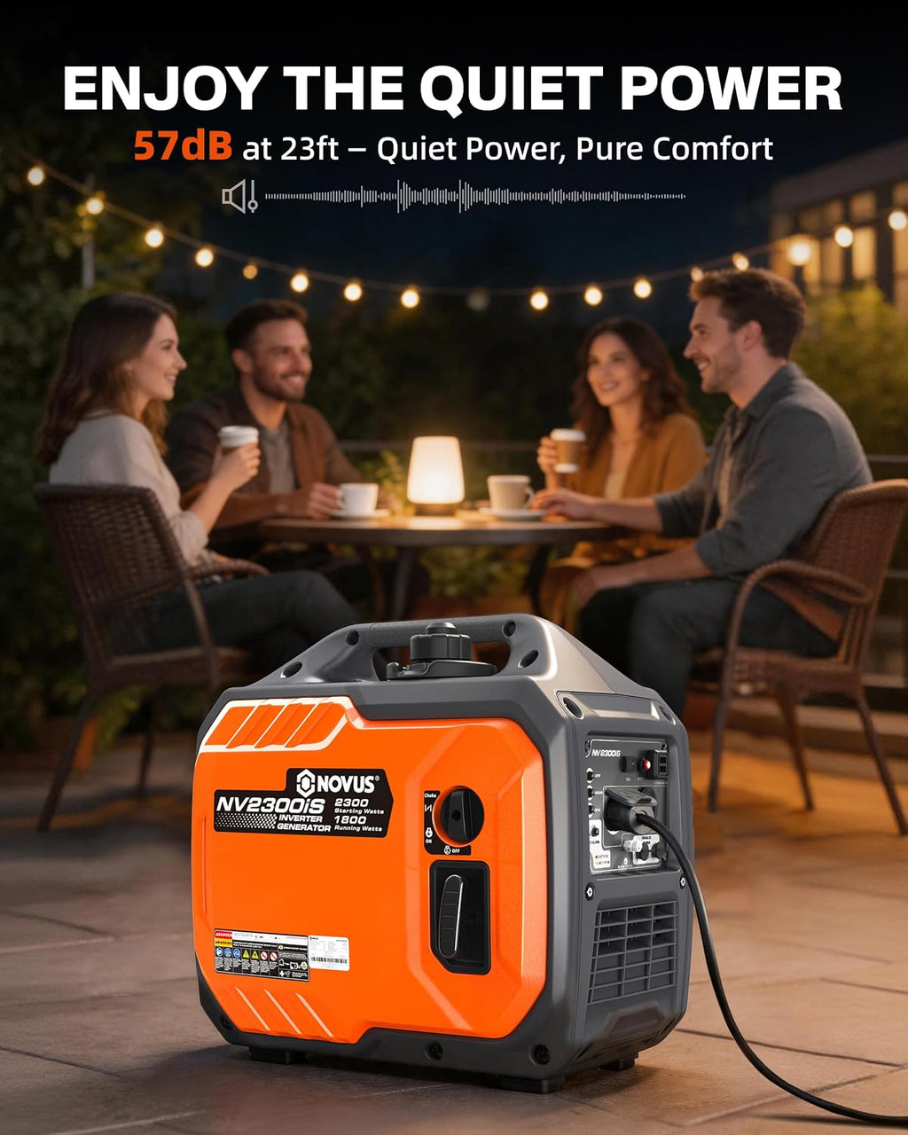 2300W Inverter Generator, Portable Gas Generator for Camping, Home | Super Quiet and Lightweight, RV Ready with 30A