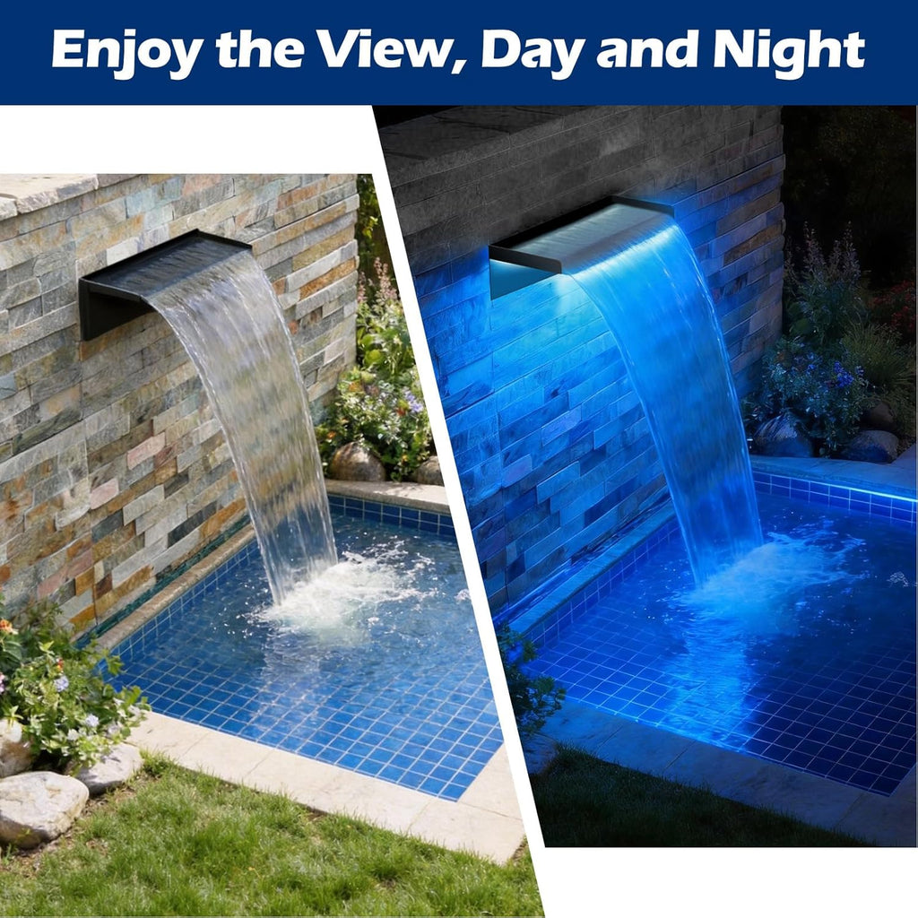 4-Stage Filtration Pond Waterfall Kit with 8-inch Stainless Steel Spillway