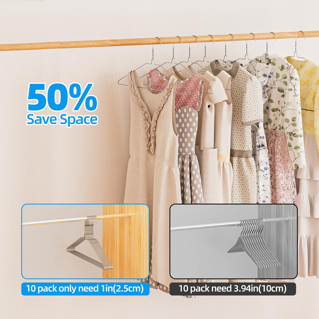 Metal Wire Hangers 100 Pack,Thin for Clothes Space Saving