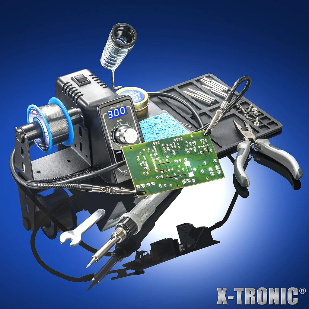 The Original X-Tronic 3020-XTS • 75W Soldering Iron Station Kit • 2 Helping Hands • Silicone Tool Mat • 5 Extra Tips
