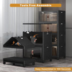 208QT Stackable Storage Bins with Lids,Doors & Wheels