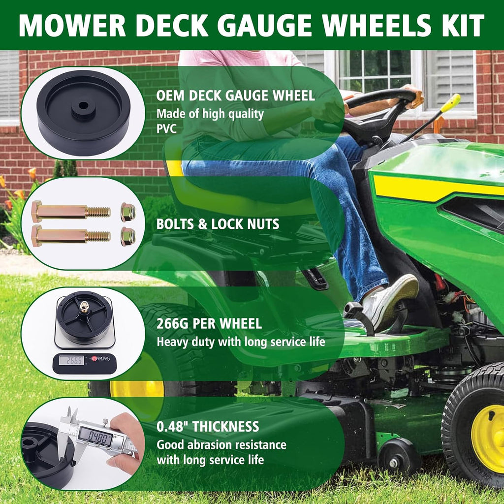 CheeMuii 2 Pack 734-0973 Lawn Mower Deck Wheels Kit with Bolts and Nuts