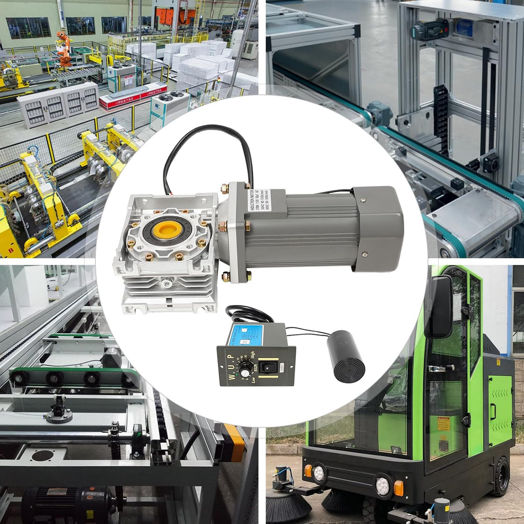 Worm Gear Reducer Motor with Speed Controller 1:50 Reduction, AC 110V 370W Reduction Ratio Gear Motor, Adjustable Variable Speed High Torque Reducer Motor 27 RPM