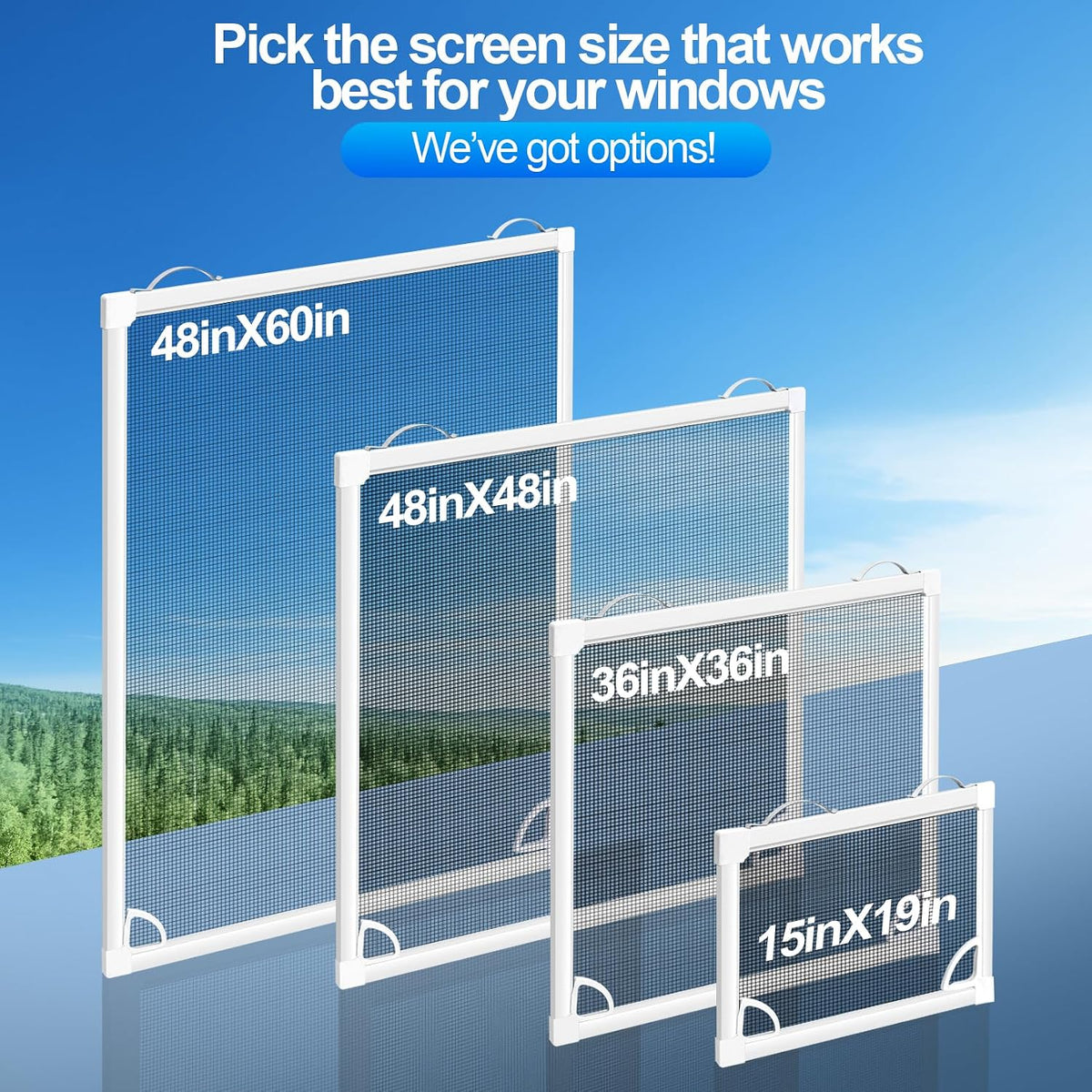 Window Screen Frame Kit 48inX48in Fiberglass Window Screen Replacement Kit Includes Full Set of Tools Suitable for