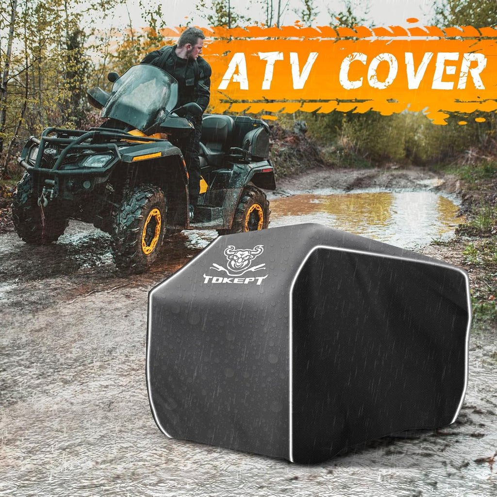 ATV Cover Waterproof Heavy Duty 300D Trailerable 4 Wheeler Cover | All Season Weather Proof Outdoor UV Protection