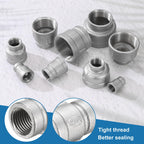 HARFINGTON Reducing Coupling 1-1/2"x1/2" NPT Female 304 Stainless Steel