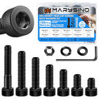 159Pcs M6 Black Oxide Carbon Steel Hex Socket Head Cap Metric Screws Assortment Kit, Home & Office Repairs, Communication Equipment, Ship Assembly, Mechanical Industry