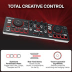 MixTrack Go Compact Bluetooth DJ Controller with Stems Control | 2-Deck DJ Mixer, for Beginners & Mobile DJs, Smart