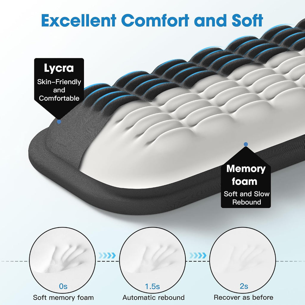 Ergonomic Wrist Rest for Keyboard and Mouse, Soft Memory Foam Keyboard Wrist Rest Set with Non-Slip Silicone Base