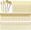 200 Pcs Gold Silverware Set Stainless Steel Flatware Set