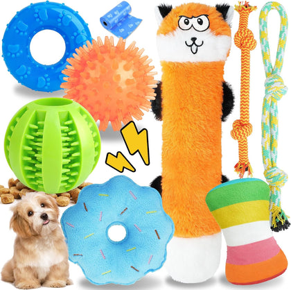Puppy Toys for Teething, 9 Pack Interactive Dog Toys for Small Dogs, Puppy Chew Toys for Boredom with Rope Toys
