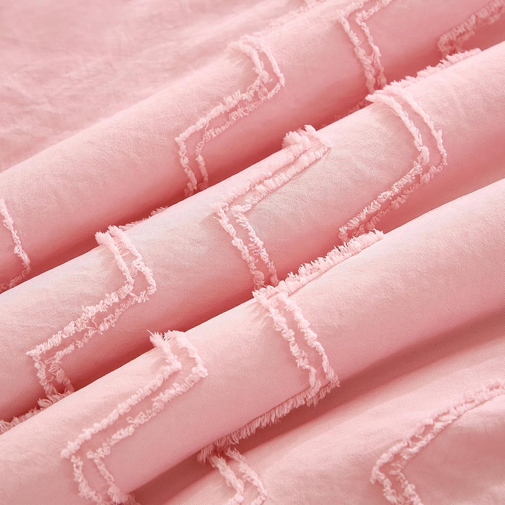 3-Piece Tufted Ruffle Crib Bedding Set for Girls - Ultra Soft Baby Bedding Set Includes Boho Crib Comforter, Sheet &