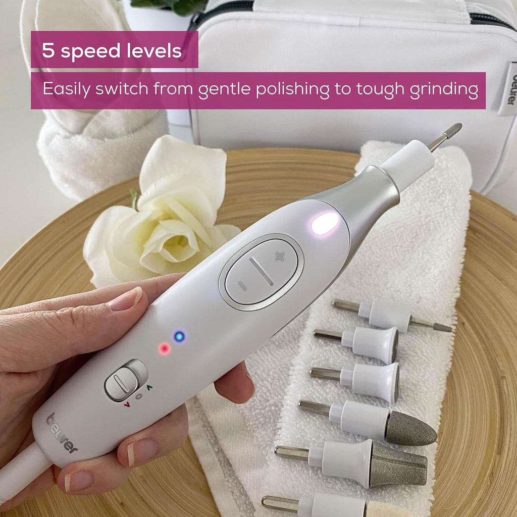MP42 Nail Drill, 7-in-1 Nail Kit with Strong Sapphire Nail Drill Bits, Electric Nail File and Nail Buffer Includes