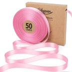 Pink Satin Ribbon, 5/8 Inch, 50 Yards