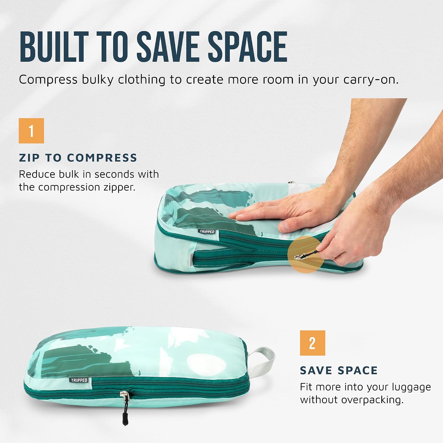 Compression Packing Cubes for Travel, 6-Piece Lightweight Packing Cubes Set for Carry-On Luggage & Backpacks –