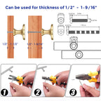 Gold Round Kitchen Cabinet Knobs Pulls 1-1/4 Inch 5 Pack