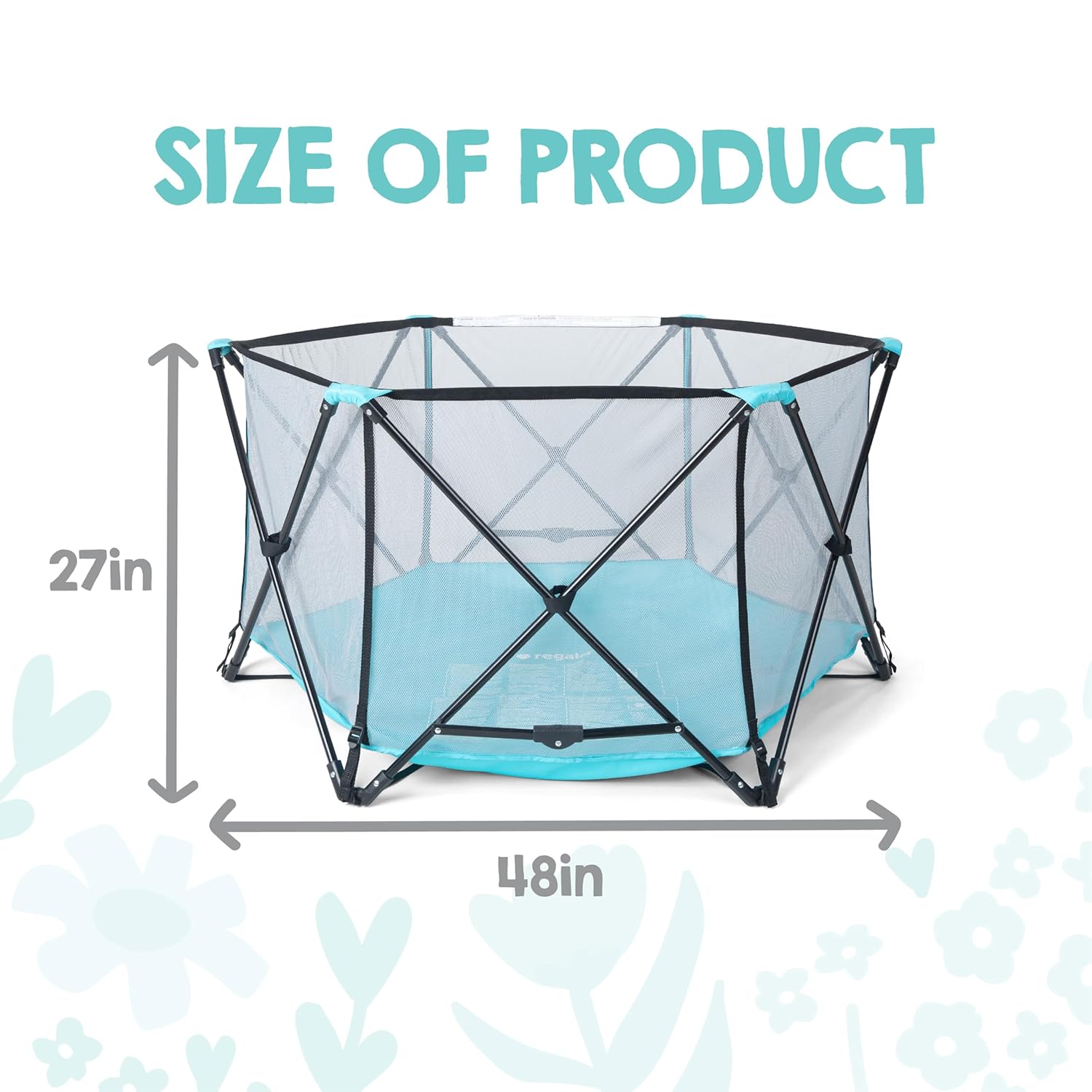 Safety My Play Portable Baby Playpen & Play Yard, Foldable 6-Panel Indoor Outdoor Playpen for Babies & Toddlers, Mesh