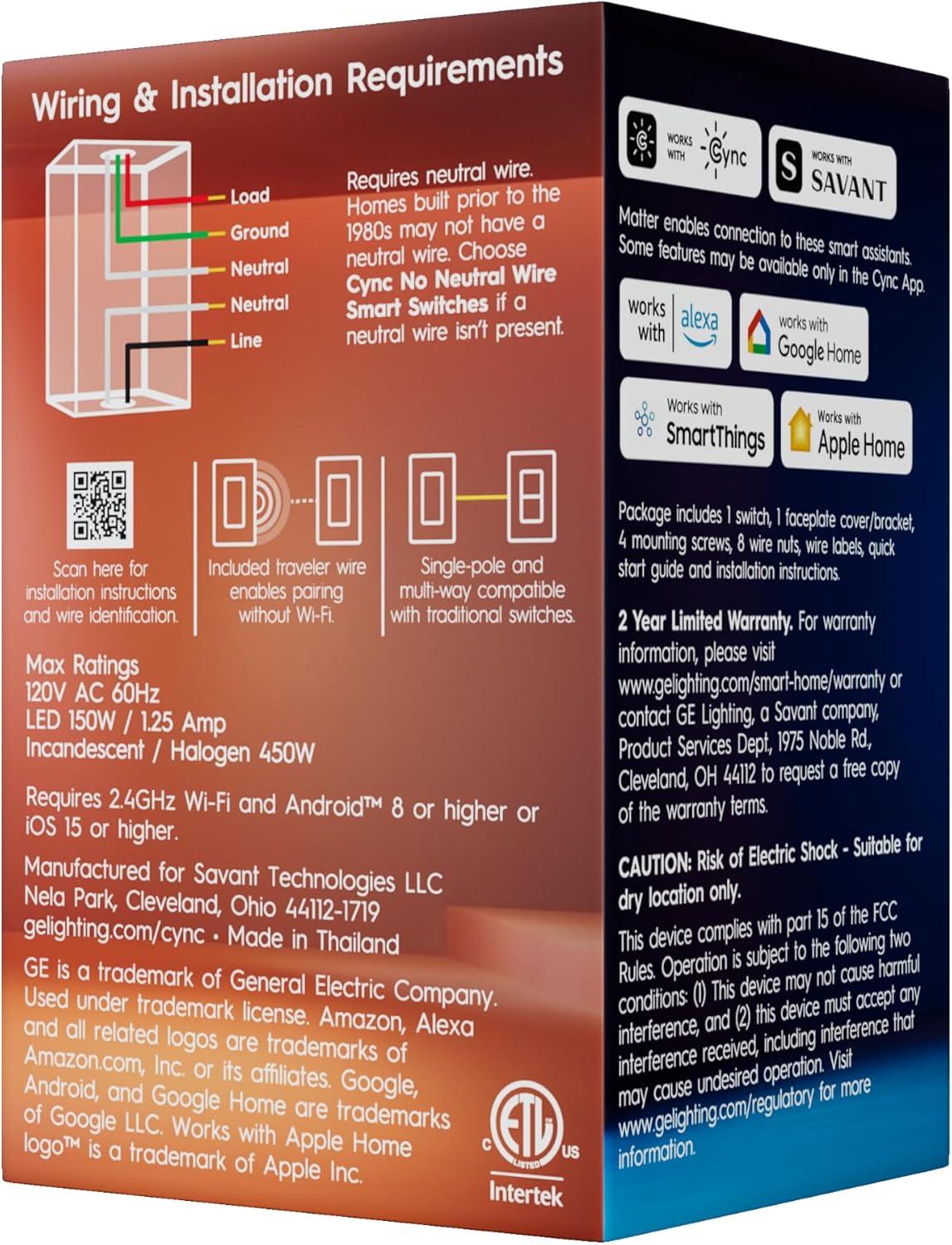 GE Cync Paddle Dimmer Smart Switch, Highly Customizable Dimmer Switch, Works with Alexa and Google Home, Matter