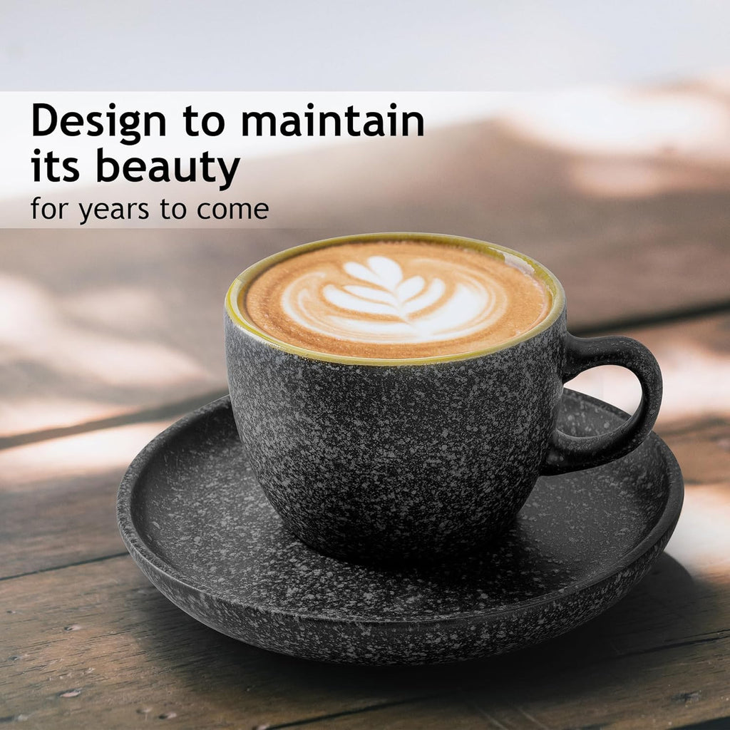 – Cappuccino Cup Set (6.4 oz), Ceramic Coffee Mugs - Las Palmitas