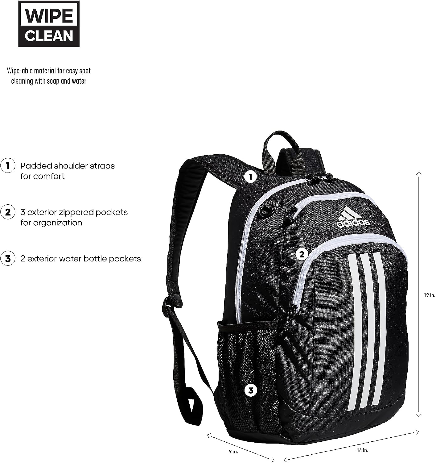 adidas Creator School Backpack 21L | Padded Laptop Sleeve, Durable Build, Right-Sized For Kids, Carries Comfortably