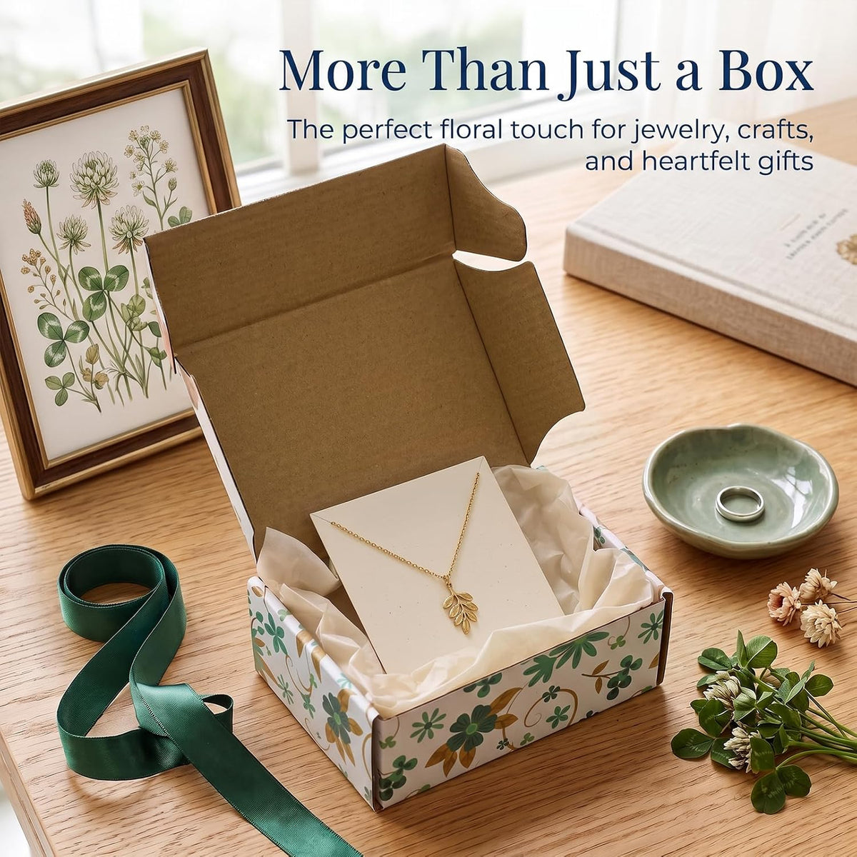 40 Pack Colored Floral Small Shipping Boxes, 6x4x2 Inches