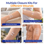 Sterile Wound Closure Strips Kit, Close Secure Protect, First Aid, 48 Piece