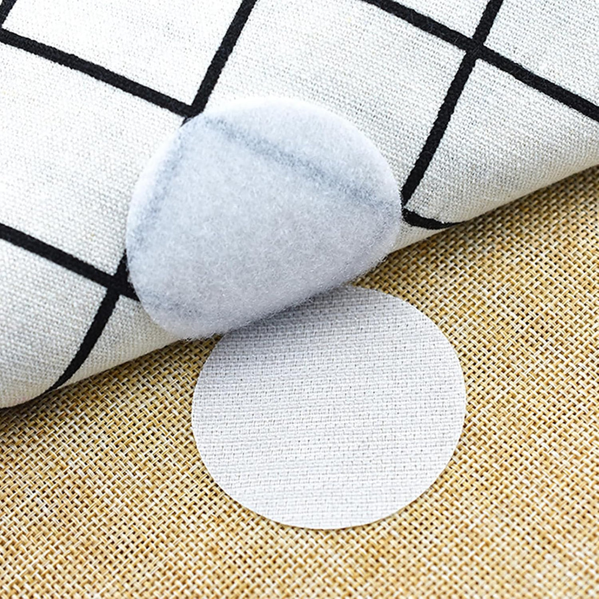 24 Pairs 2 Inch Round Hook and Loop Dots Double Sided Self Adhesive Tape White Hook and Loop Fasteners Nylon Sticky