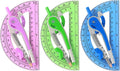 180-Degree Protractor and Compass Set 3 Colors | Precision drawing, 180° measurement, Student geometry