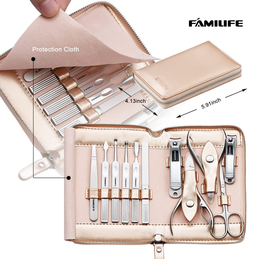 Stainless Steel Manicure Set 11-in-1 Professional Nail Clipper Kit