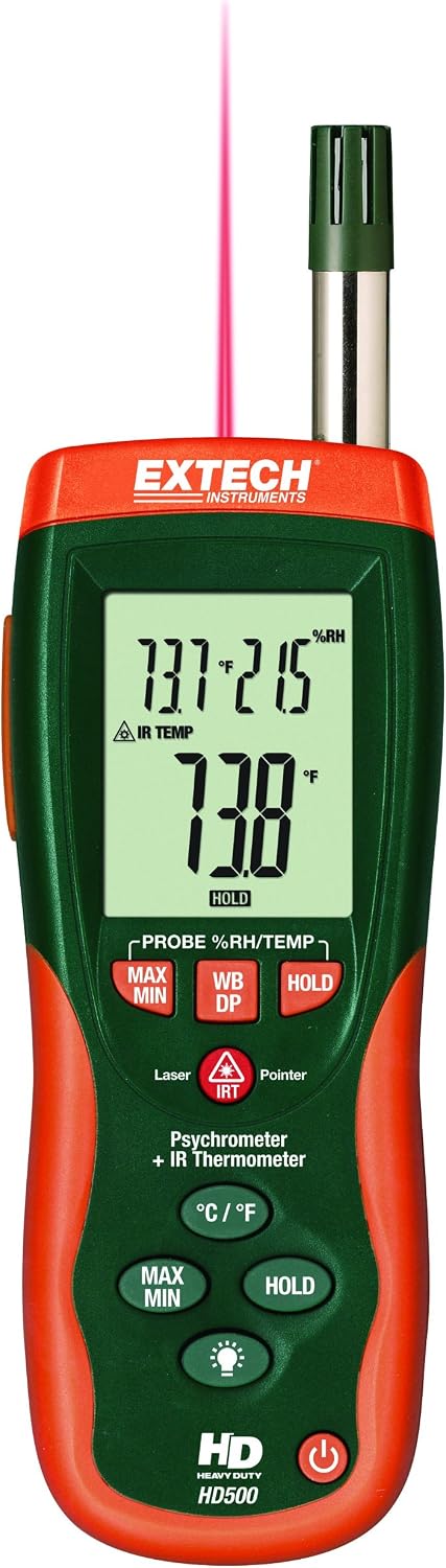 Extech HD500 Psychrometer with 30:1 Infrared Thermometer