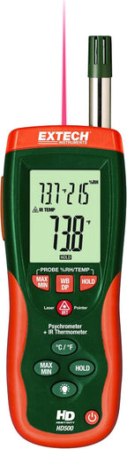 Extech HD500 Psychrometer with 30:1 Infrared Thermometer