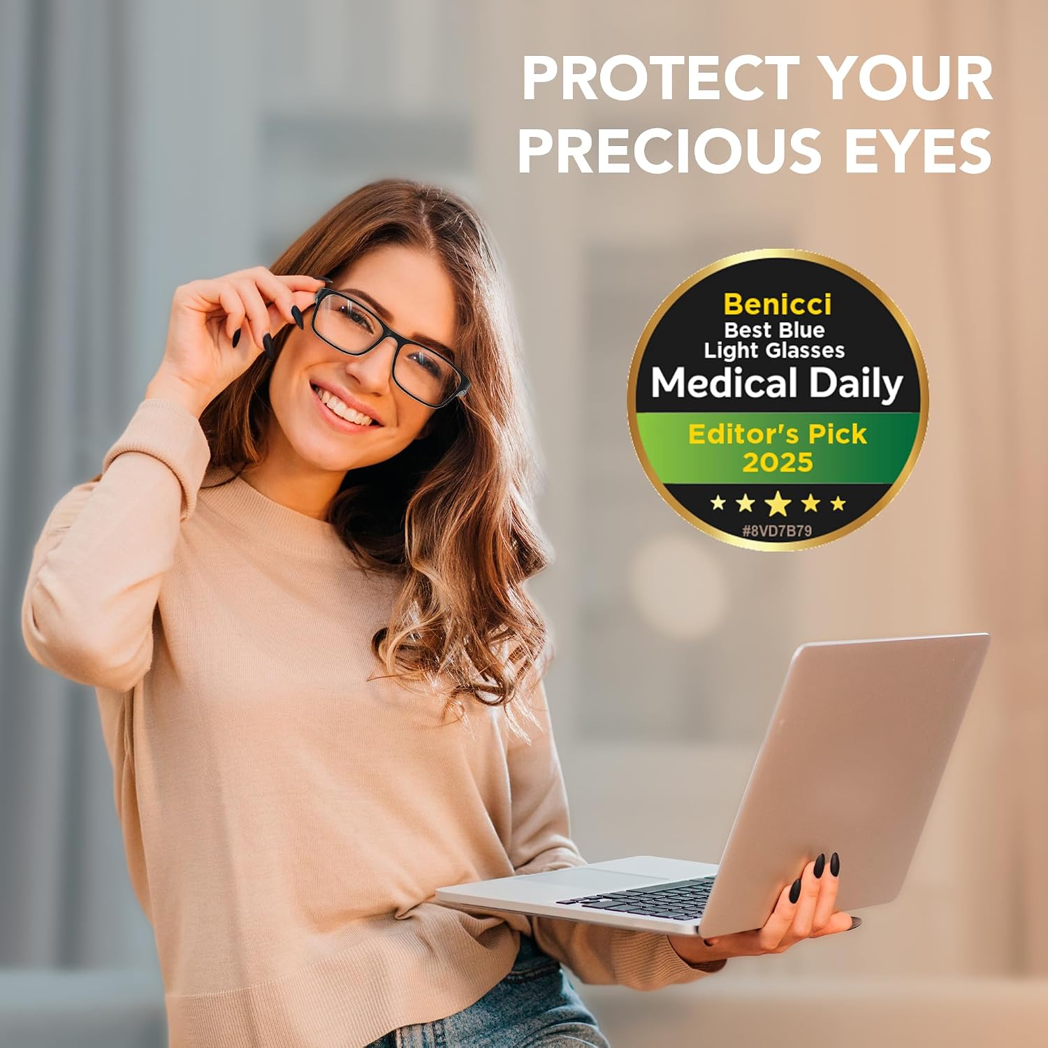 Stylish Blue Light Blocking Glasses for Women & Men – Helps Ease Digital Eye Strain & Headache from Computers, Phones
