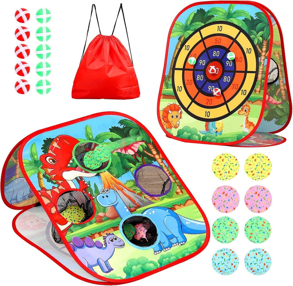 Bean Bag Toss Game for Kids/Double-Sided Foldable Cornhole Board/Backyard Beach Yard Outdoor Toys for Kids Ages