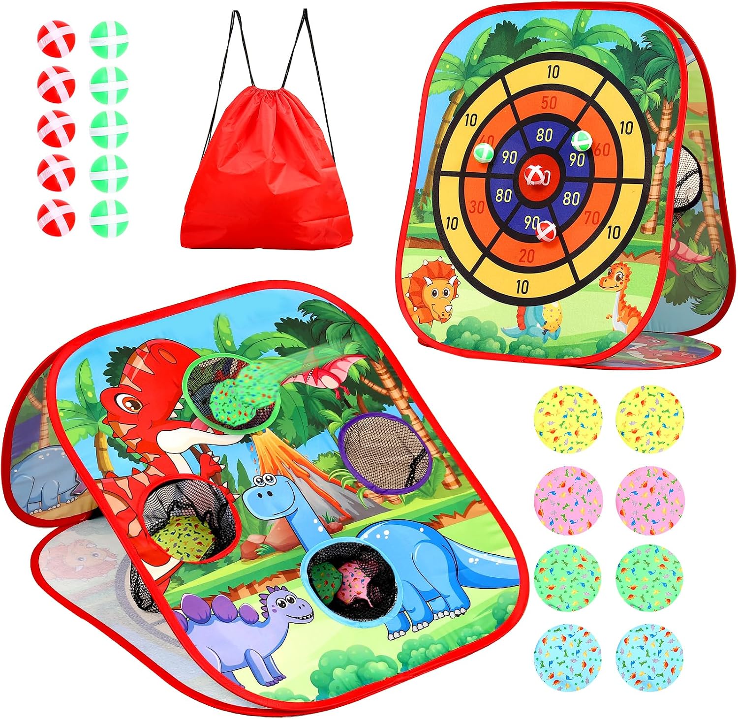 Bean Bag Toss Game for Kids/Double-Sided Foldable Cornhole Board/Backyard Beach Yard Outdoor Toys for Kids Ages