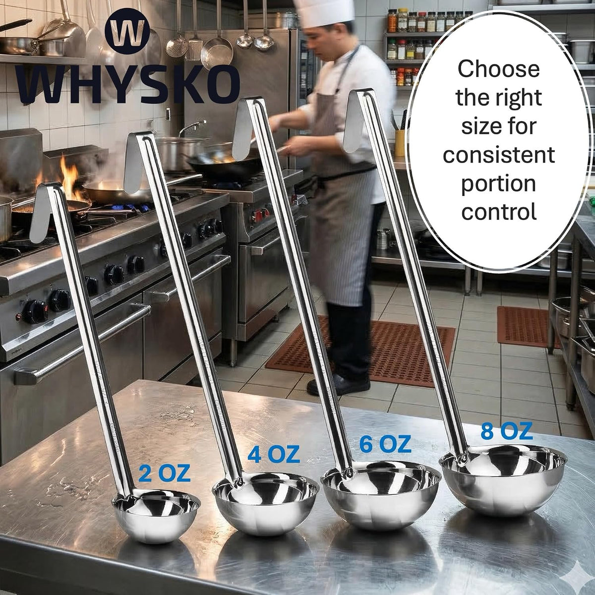 3-Pack Stainless Steel Soup Ladles, 4 oz Heat Resistant Serving Spoons
