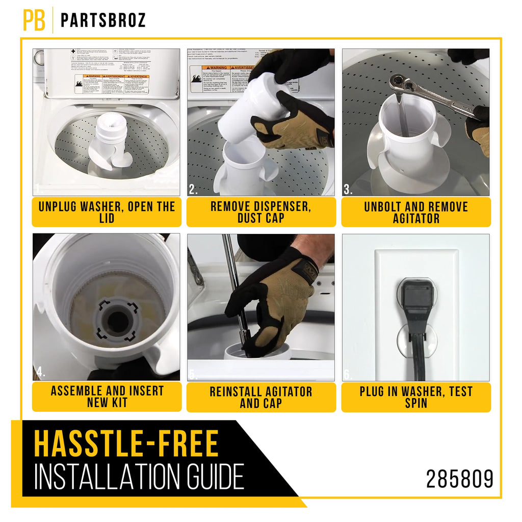 Washer Agitator Repair Kit for Whirlpool WTW5200VQ2
